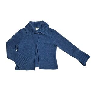 Sarah Spencer Cardigan‎ Sweater Womens Large Lambs Wool Blend Blue